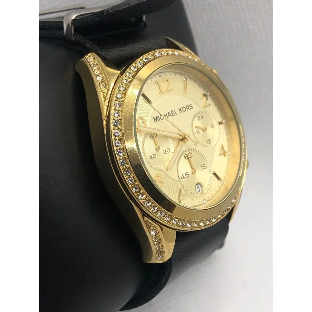Michael Kors MK5166 Women Leather Analog Dial Quartz Watch W/ Custom Band XX287